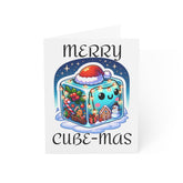 Merry Cube-mas DnD Christmas Greeting Cards - Subtle Blue M